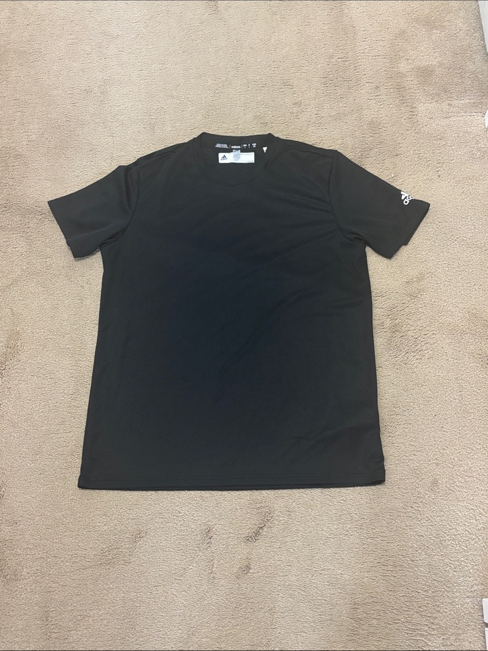 adidas Black Short Sleeve Crew Tee with Sleeve Logo